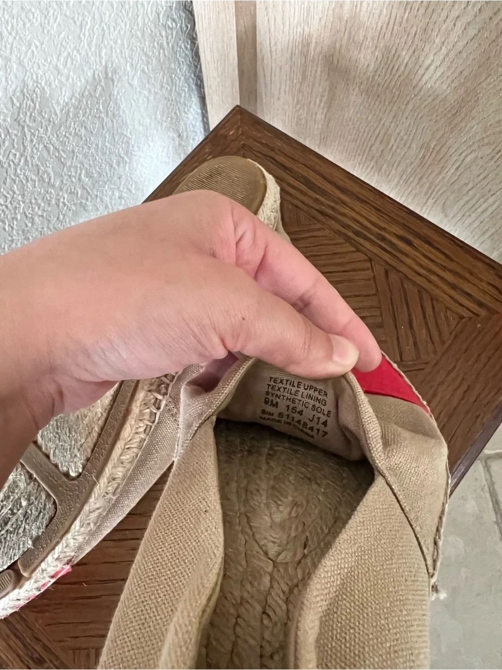 Tory Burch Canvas Espadrilles in Beige with Coral Toe